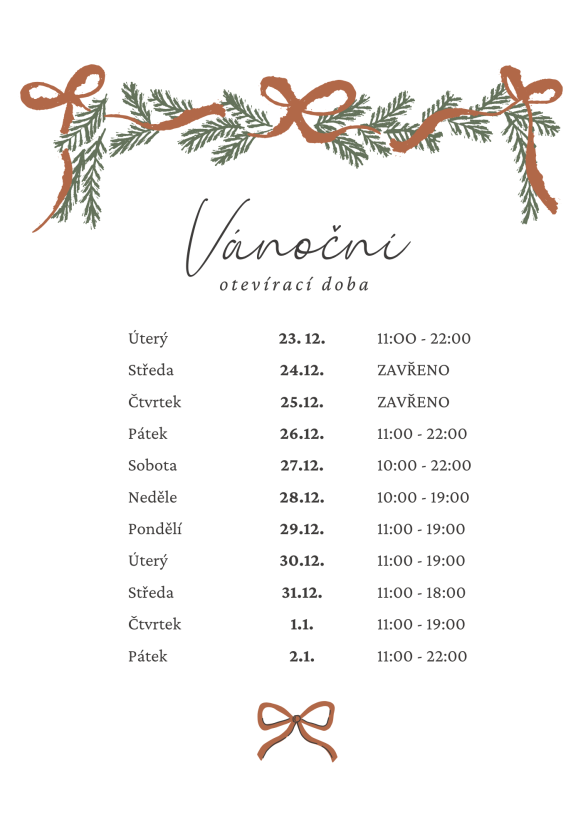 Simple Festive Shop Opening Hours Christmas Poster
